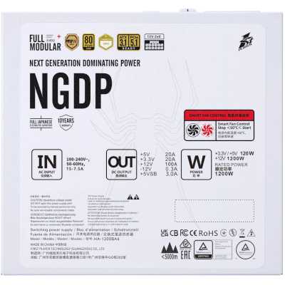 блок питания 1STPLAYER NGDP 1200W White HA-1200BA4-WH Белый