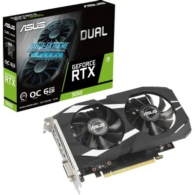 видеокарта ASUS nVidia GeForce RTX 3050 6Gb DUAL-RTX3050-O6G