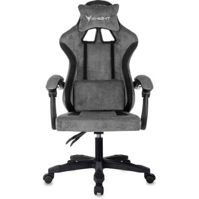 игровое кресло Бюрократ KNIGHT WOLF GR серый-черный