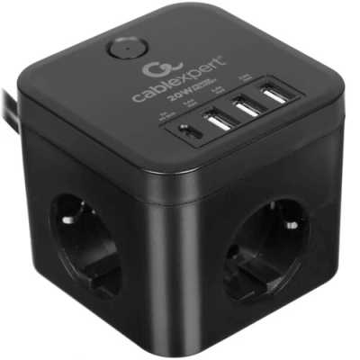 сетевой фильтр Cablexpert Cube CUBE-3-CU3-B-1.5 черный
