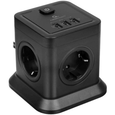 сетевой фильтр Cablexpert Tower TWR-4-U3-B-2 черный