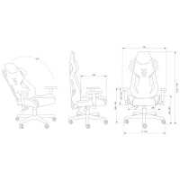 игровое кресло Cactus CS-CHR-090BL черно-синий