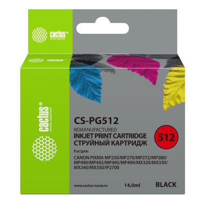 картридж Cactus CS-PG512 черный
