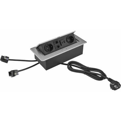 розетка для столешницы Cactus CS-SOCKET-EU2-USBA/C-NET