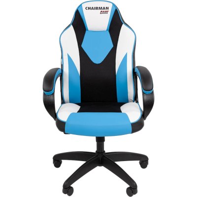 игровое кресло Chairman Game 17 Black-Blue-White 7213492 черный, голубой, белый
