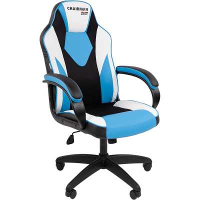 игровое кресло Chairman Game 17 Black-Blue-White 7213492 черный, голубой, белый