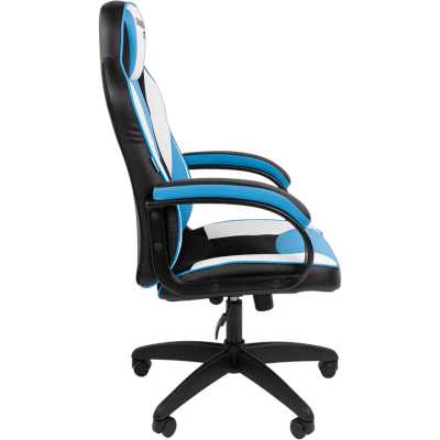 игровое кресло Chairman Game 17 Black-Blue-White 7213492 черный, голубой, белый