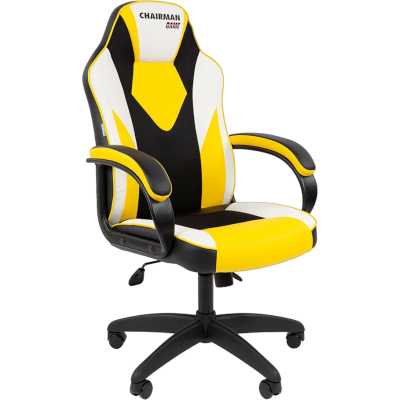 игровое кресло Chairman Game 17 Black-Yellow-White 7213491 черный, желтый, белый