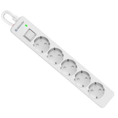 сетевой фильтр Defender DFS 135 White белый