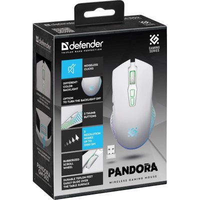 мышь Defender Pandora GM-502 White Белый