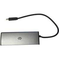 разветвитель USB Digma HUB-4U2.0-UC-DS серебристый