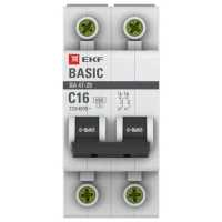 автоматический выключатель EKF ВА 47-29 2P (C) 4.5kA 16 А mcb4729-2-16C