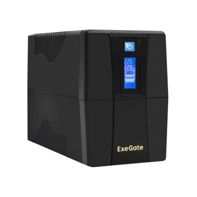 ИБП ExeGate Power Smart ULB-1000.LCD.AVR.2SH.RJ.USB EX292792RUS Черный