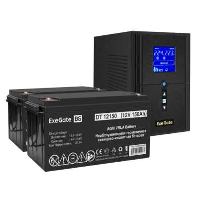 комплект ИБП ExeGate SineTower SZ-1500.LCD.AVR.2SH.1C13.USB EX296832RUS