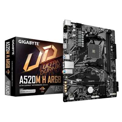 материнская плата GigaByte A520M H ARGB Черный