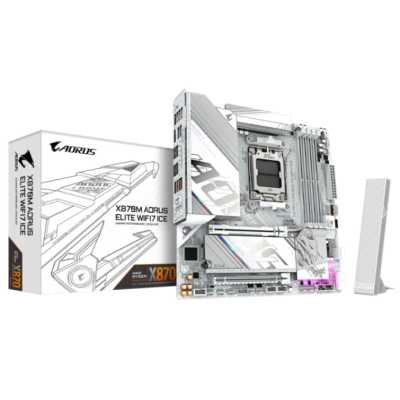 материнская плата GigaByte X870M Aorus Elite WiFi7 ICE Белый
