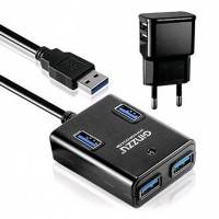 разветвитель USB Ginzzu GR-384UAB черный