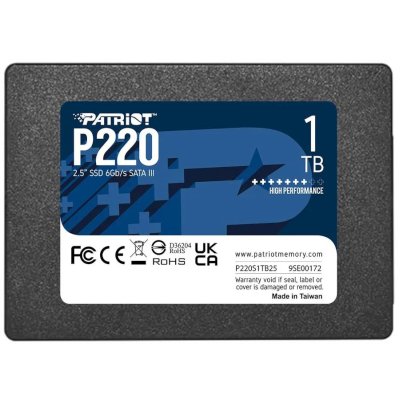 SSD диск Patriot P220 1Tb P220S1TB25 Черный