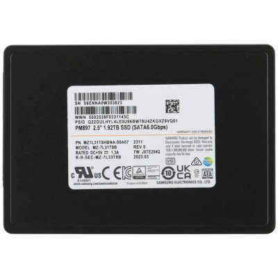 SSD диск Samsung PM897 1.92Tb MZ7L31T9HBNA-00A07 Черный